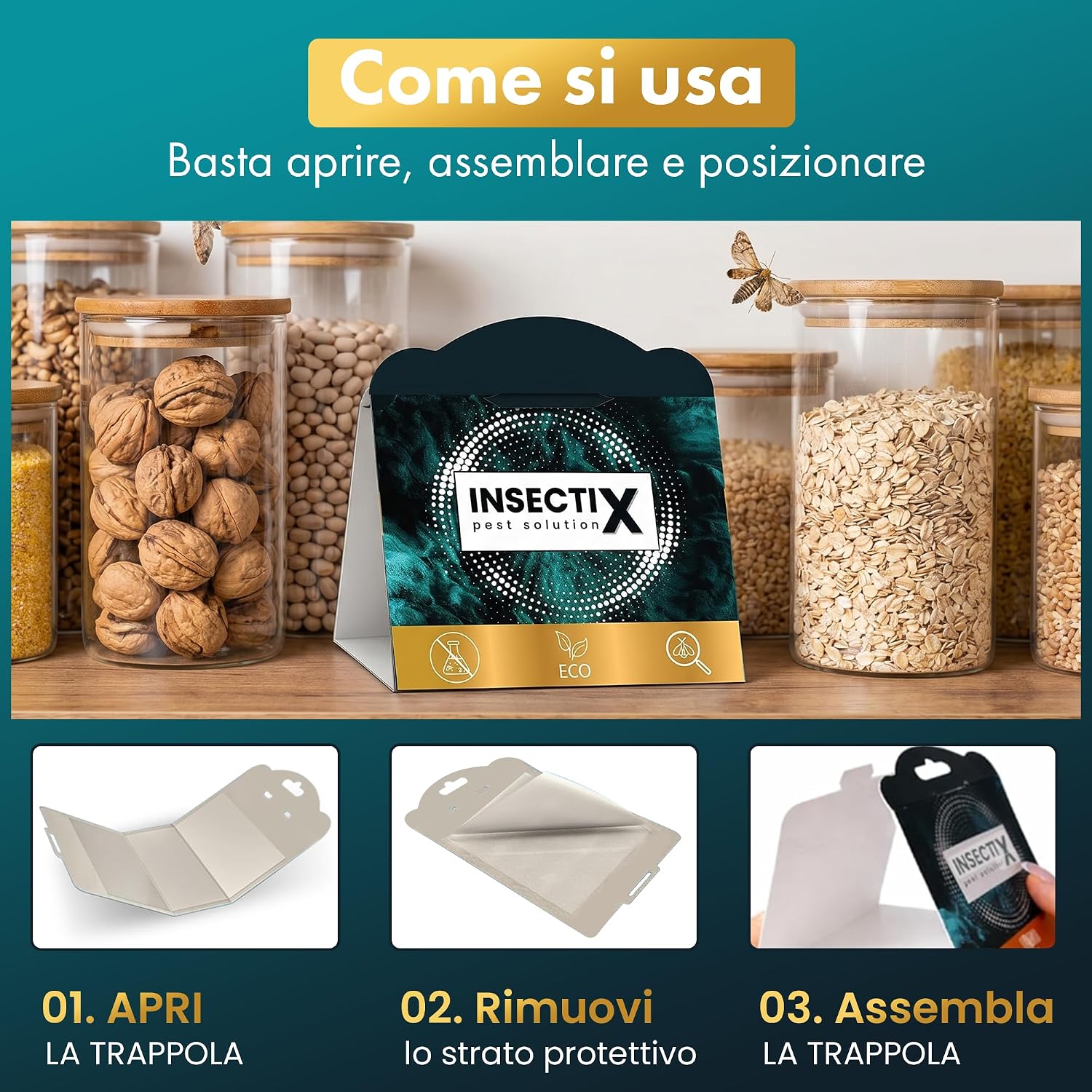 Thumbnail 3 de Trappole per Tarme delle Dispense (6 Pezzi) – Feromoni mirati per tarme alimentari, sicurezza domestica e monitoraggio efficace