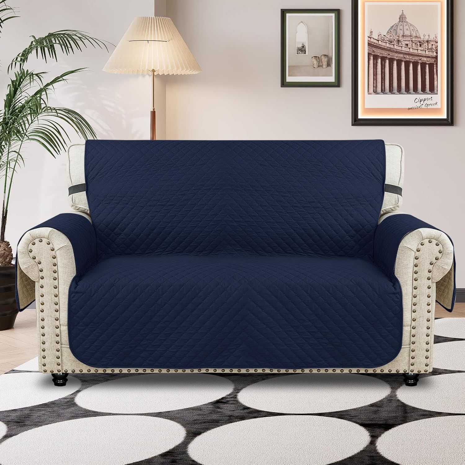 Detalle 2 de Ystyle Trapuntato Natalizio Copridivano 2 Posti Blu Scuro