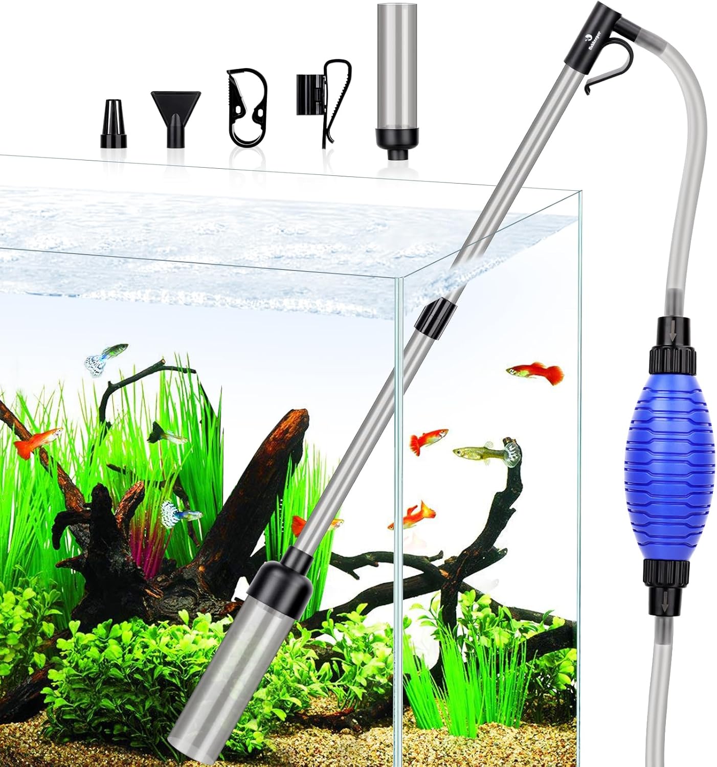 Detalle de fishkeeper Aquarium-Reiniger & Kiesreiniger-Set mit einstellbarem Wasserdurchfluss (klein)