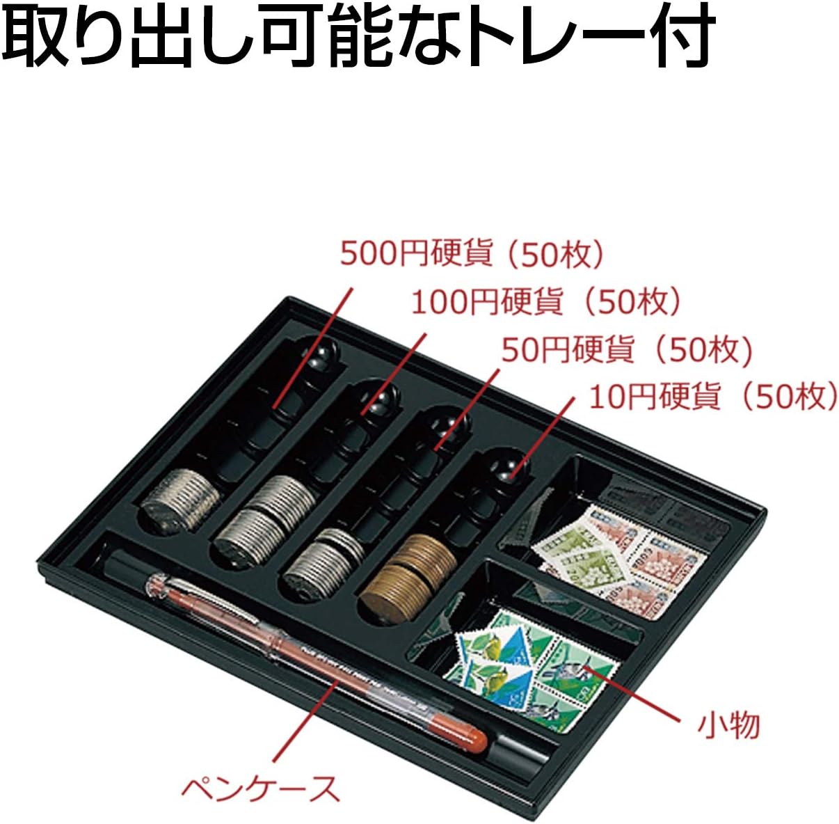 Detalle de プラス CB-050G 手提金庫 ダークグレー、シリンダー錠・ワンタッチ開閉