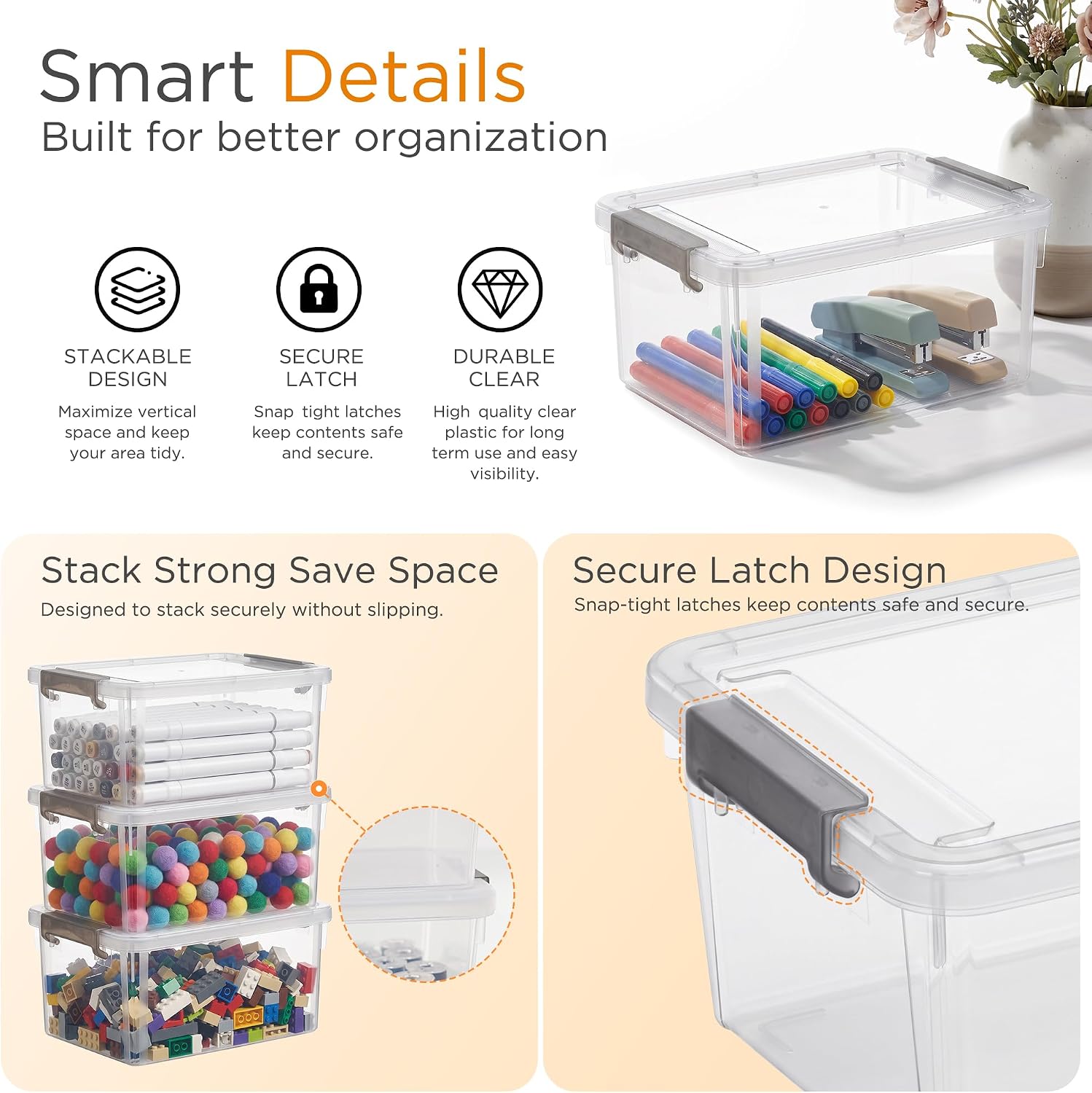 Thumbnail 5 de Citylife 4-Pack Storage Bins 3.2 QT ⚙