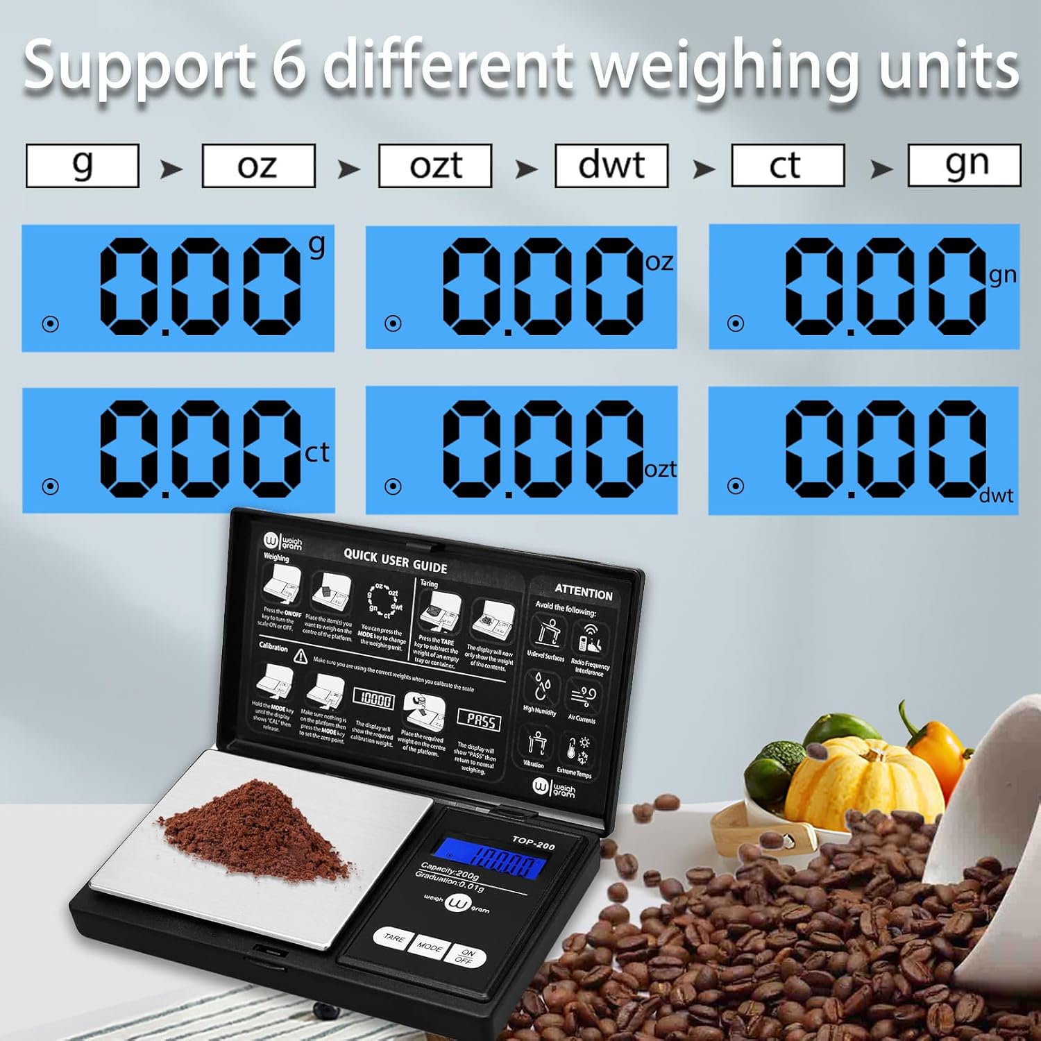 Detalle 2 de Weigh Gram 200g Pocket Digital Scale 0.01g