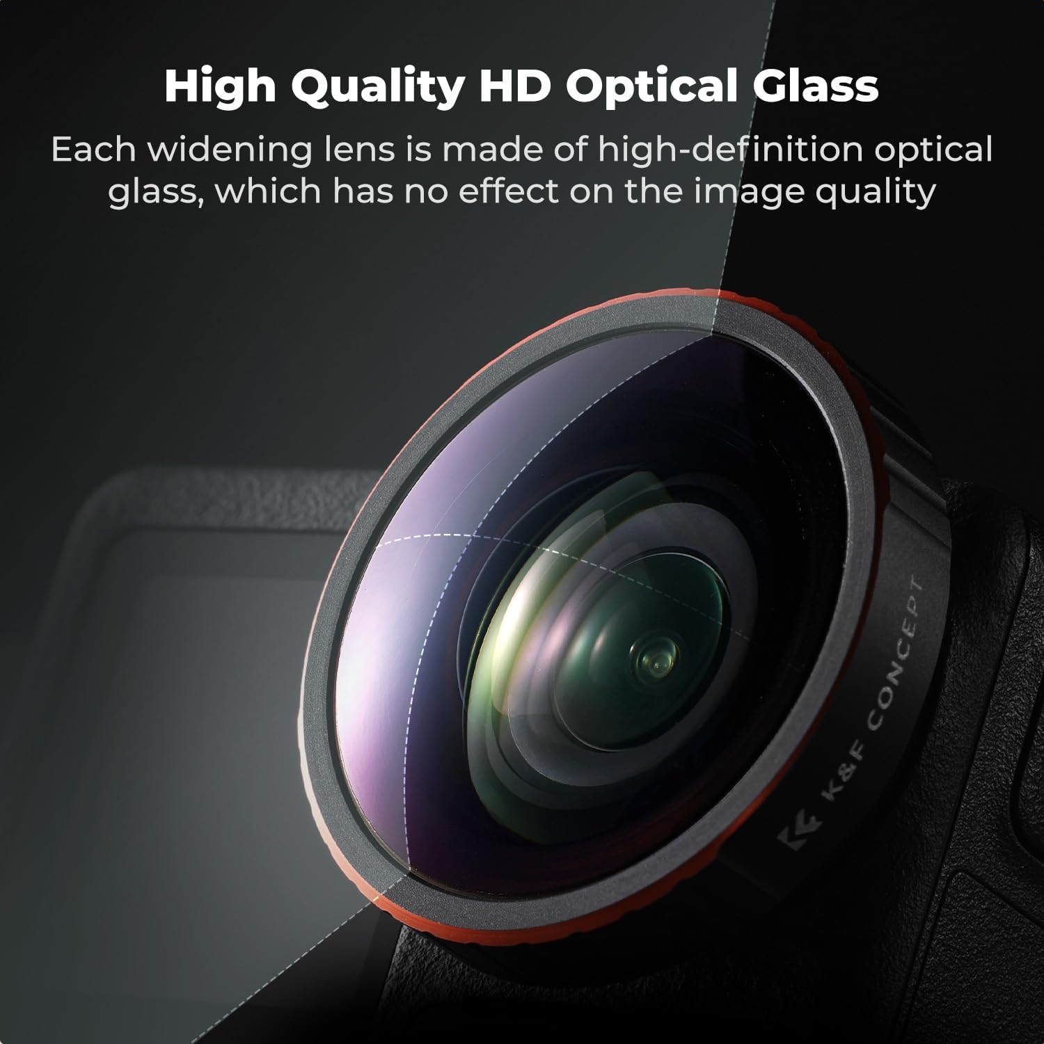 Thumbnail 3 de K&F CONCEPT wide-angle lens for DJI Osmo Action 5 Pro / Action 4 (180° ultra wide view)