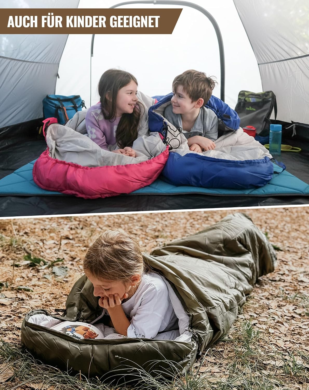 Thumbnail 6 de KingCamp Camping Sommerschlafsack für Kinder & Erwachsene – kompakt, 3-Jahreszeiten, Deckenschlafsack integrierbar