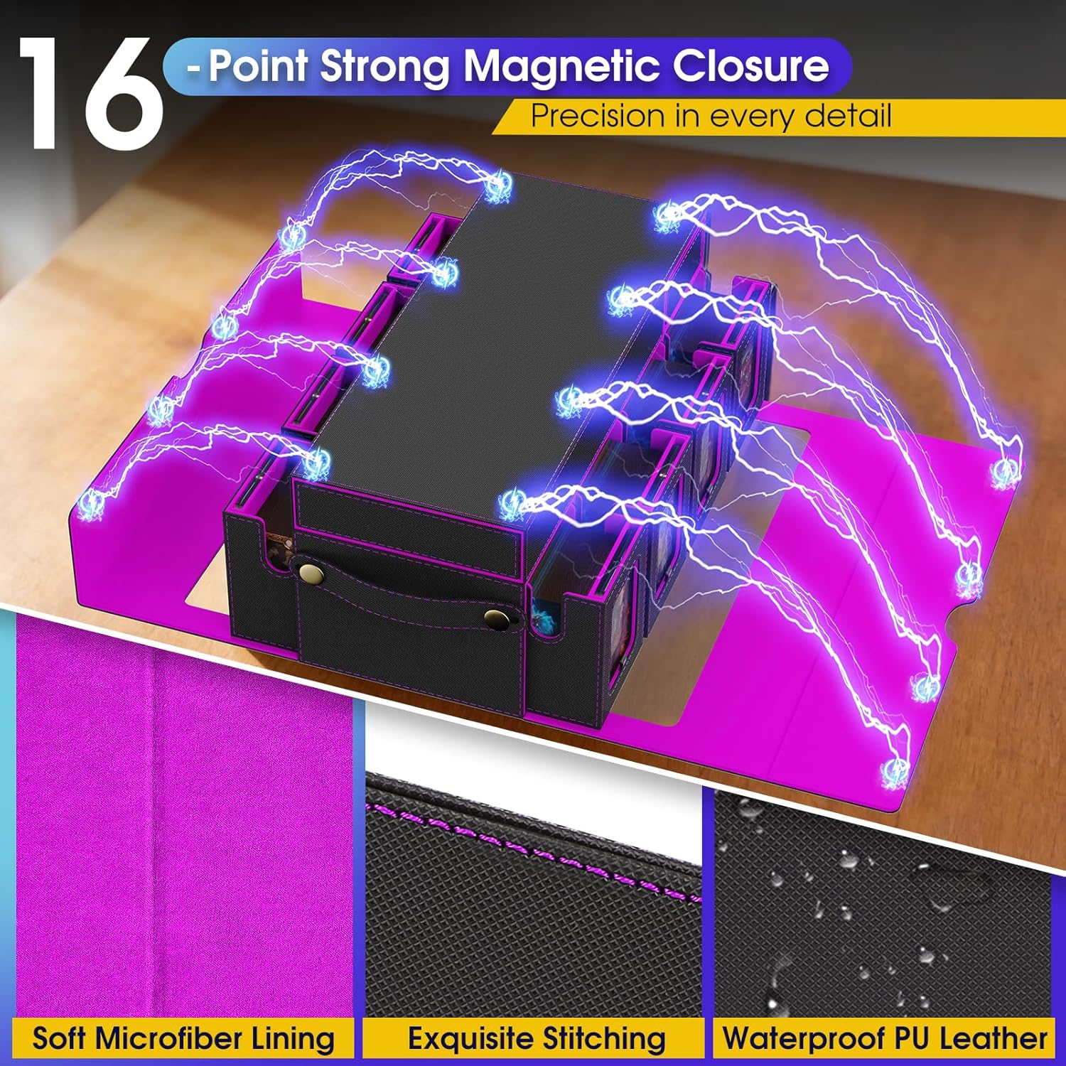 Thumbnail 4 de Cortile Commander Deck Box for MTG (10-in-1) with 8-Deck Modular Case, Dice Trays & Removable Box