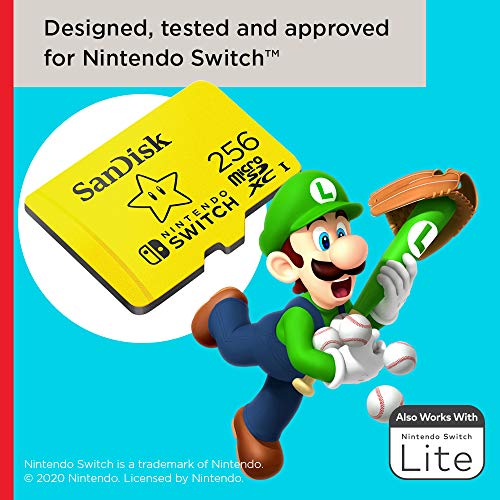 Detalle de SanDisk 256GB microSDXC (Licensed for Nintendo Switch) – SDSQXAO-256G-GNCZN