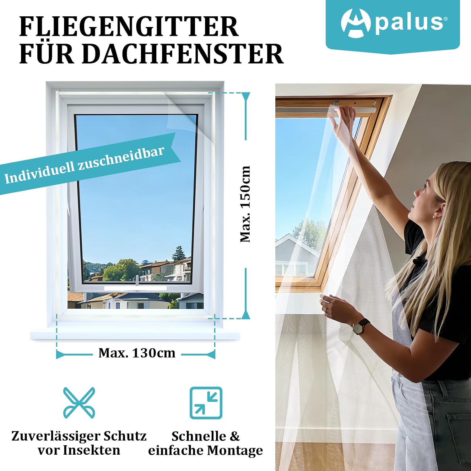 Thumbnail 5 de Apalus Dachfenster Fliegengitter 130x150