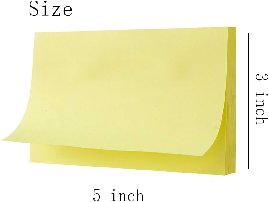 Detalle de Wowivy 12 Pack Large Sticky Notes 76 mm x 127 mm (3x5 in) – Bright 6-Colour Self-Stick Pads