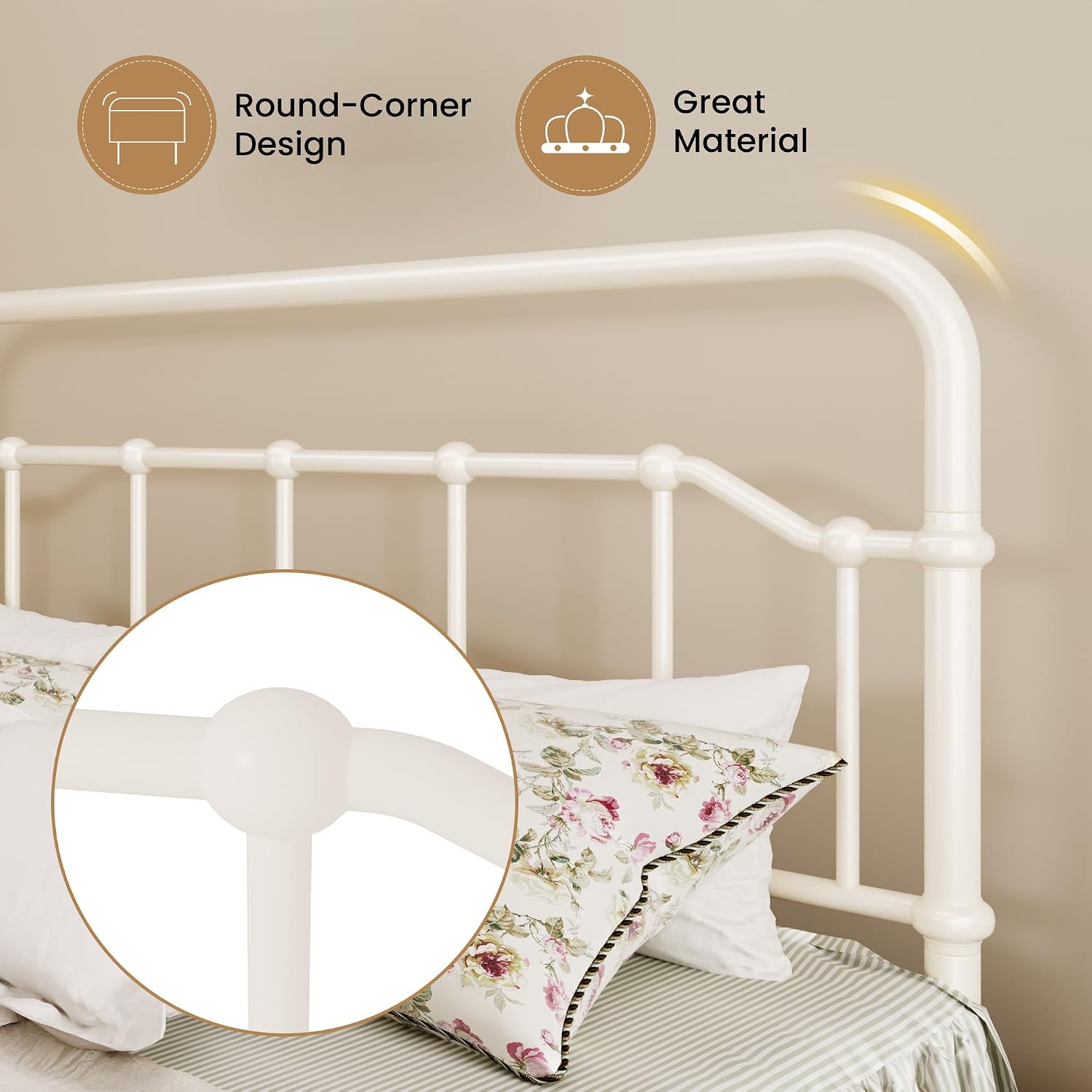 Detalle 2 de SHA CERLIN Metal Bed Frame, Full Size