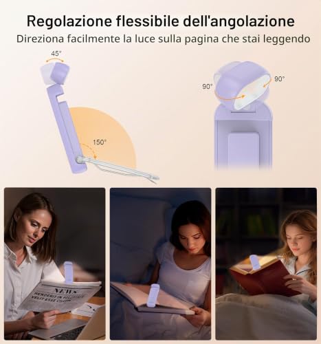 Thumbnail 4 de Gritin Luce per Lettura Libri a Letto Ricaricabile, 7 LED con Clip