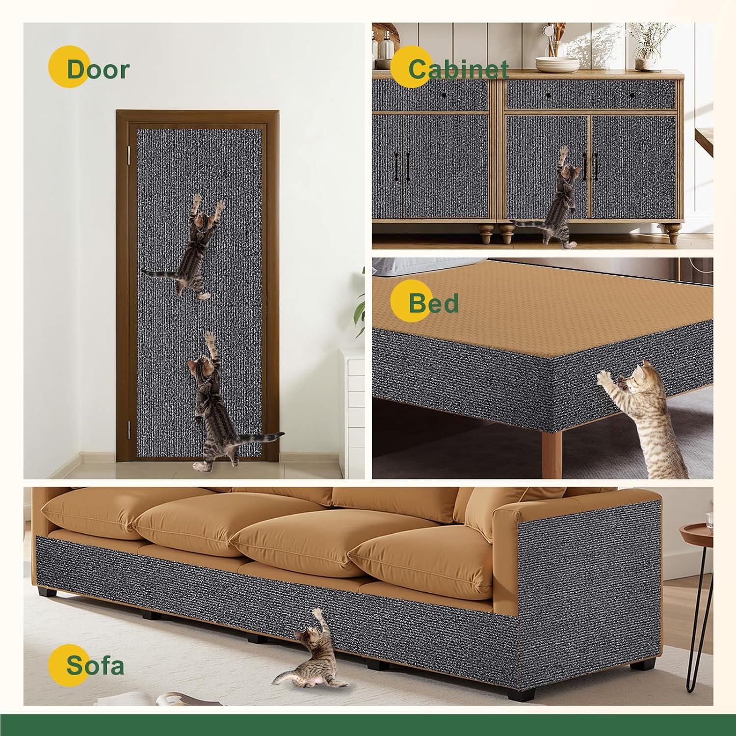 Thumbnail 2 de Gimars selbstklebende Kratzmatte 200 × 40 cm (mit Zusatz-Klebeband) – Kratzschutz für Sofa, Wand & Möbel, grau