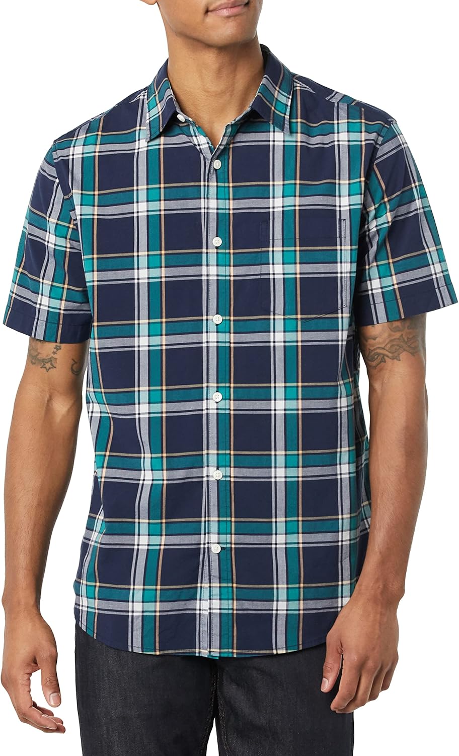 Thumbnail 2 de Amazon Essentials Men's Short-Sleeve Stretch Poplin Shirt (Big & Tall) review