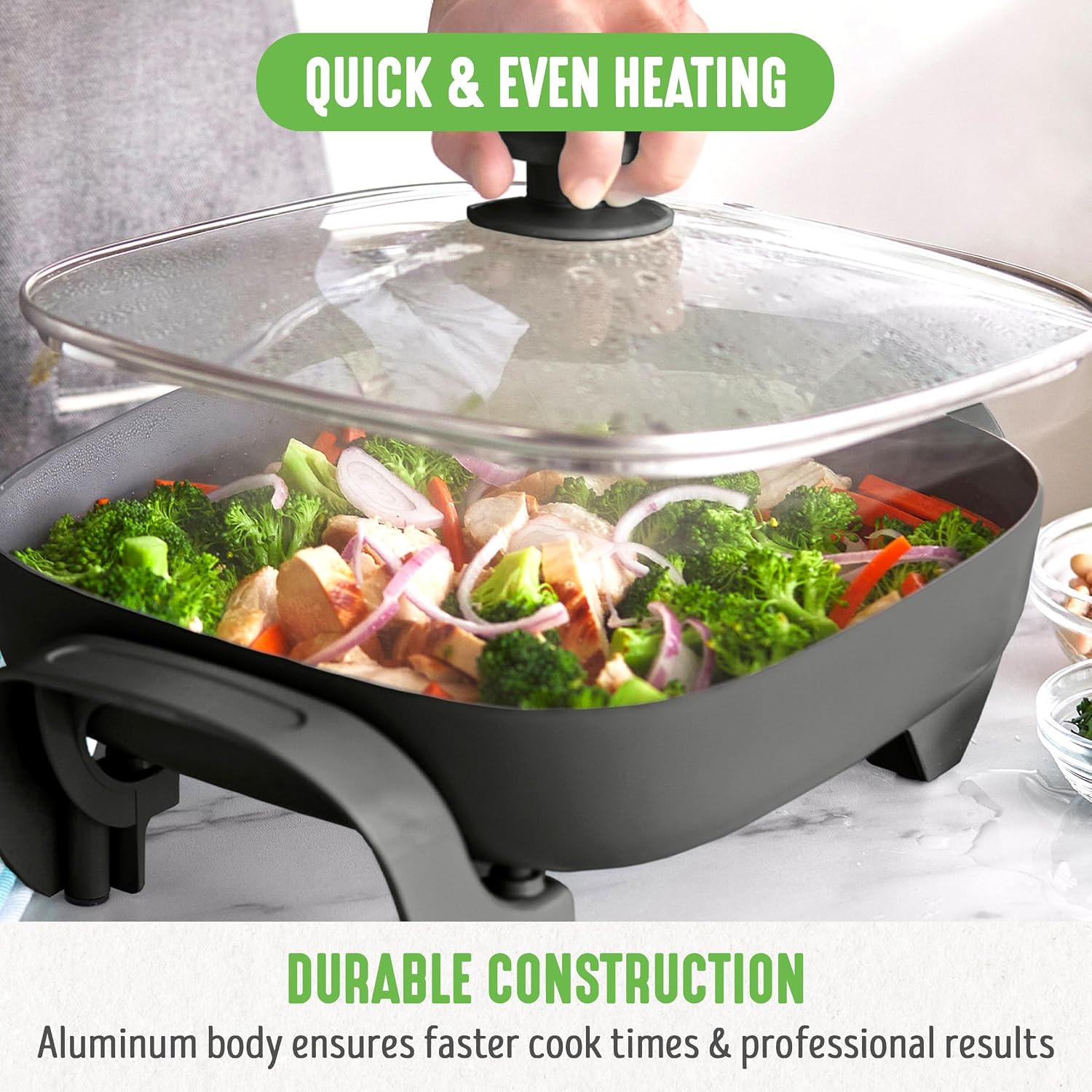 Thumbnail 5 de GreenLife 12" 5QT Electric Skillet — Nonstick Ceramic