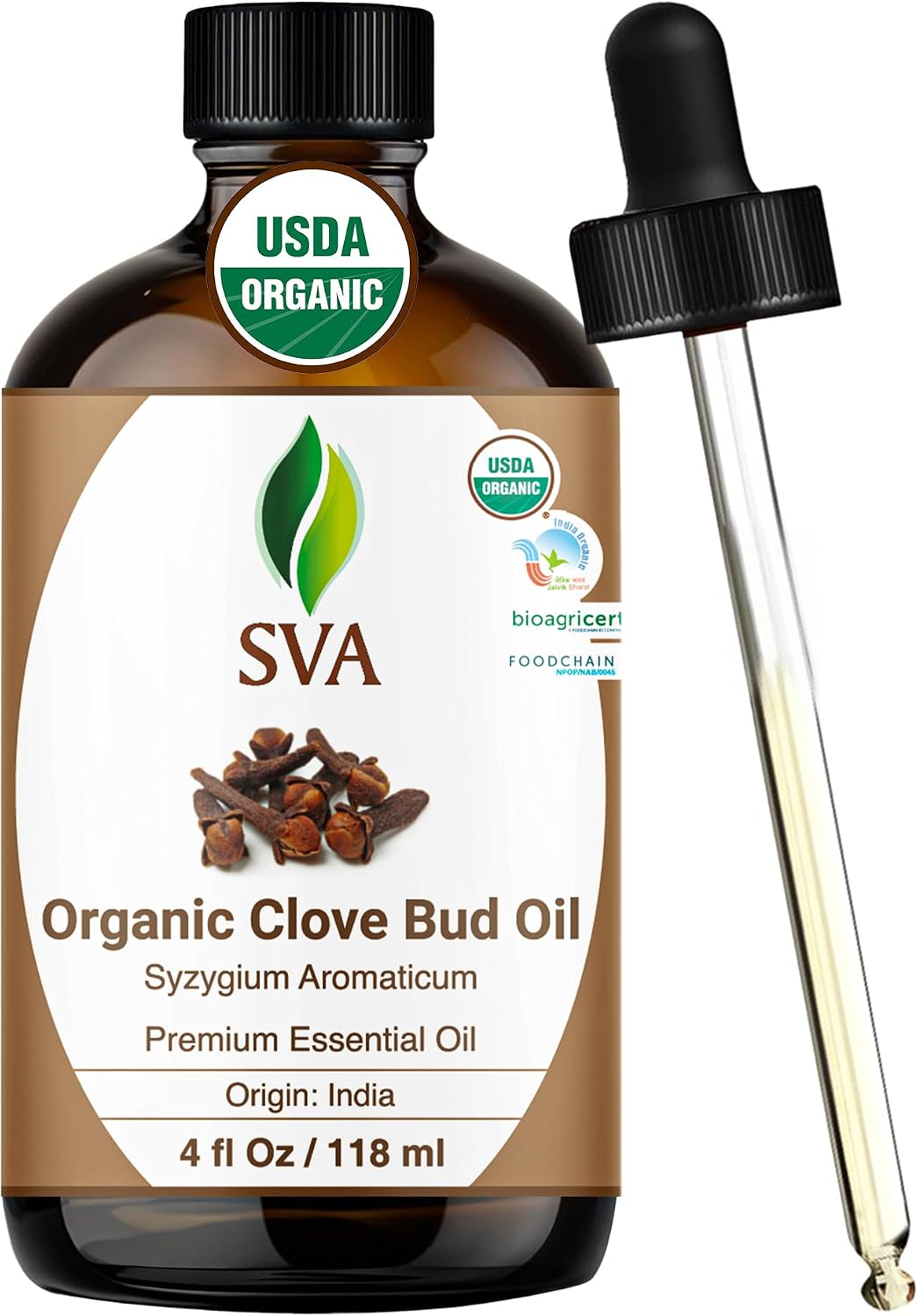 Detalle de SVA Clove Bud Essential Oil, 4 fl oz