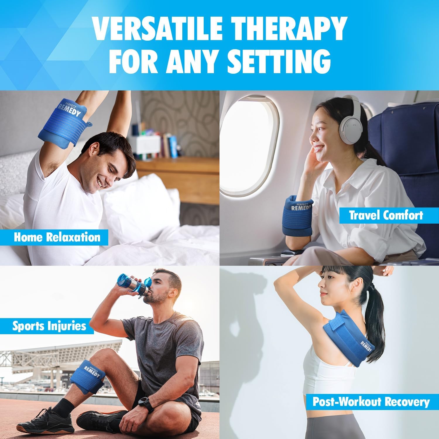 Detalle de Perfect Remedy 2-Pack Hot and Cold Gel Packs with Adjustable Strap Cover