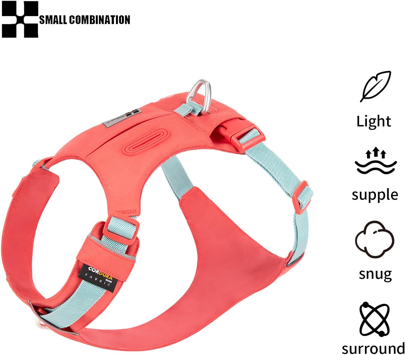 Thumbnail 1 de Small Combination Dog Harness with Pocket (Turquoise) – Adjustable XS