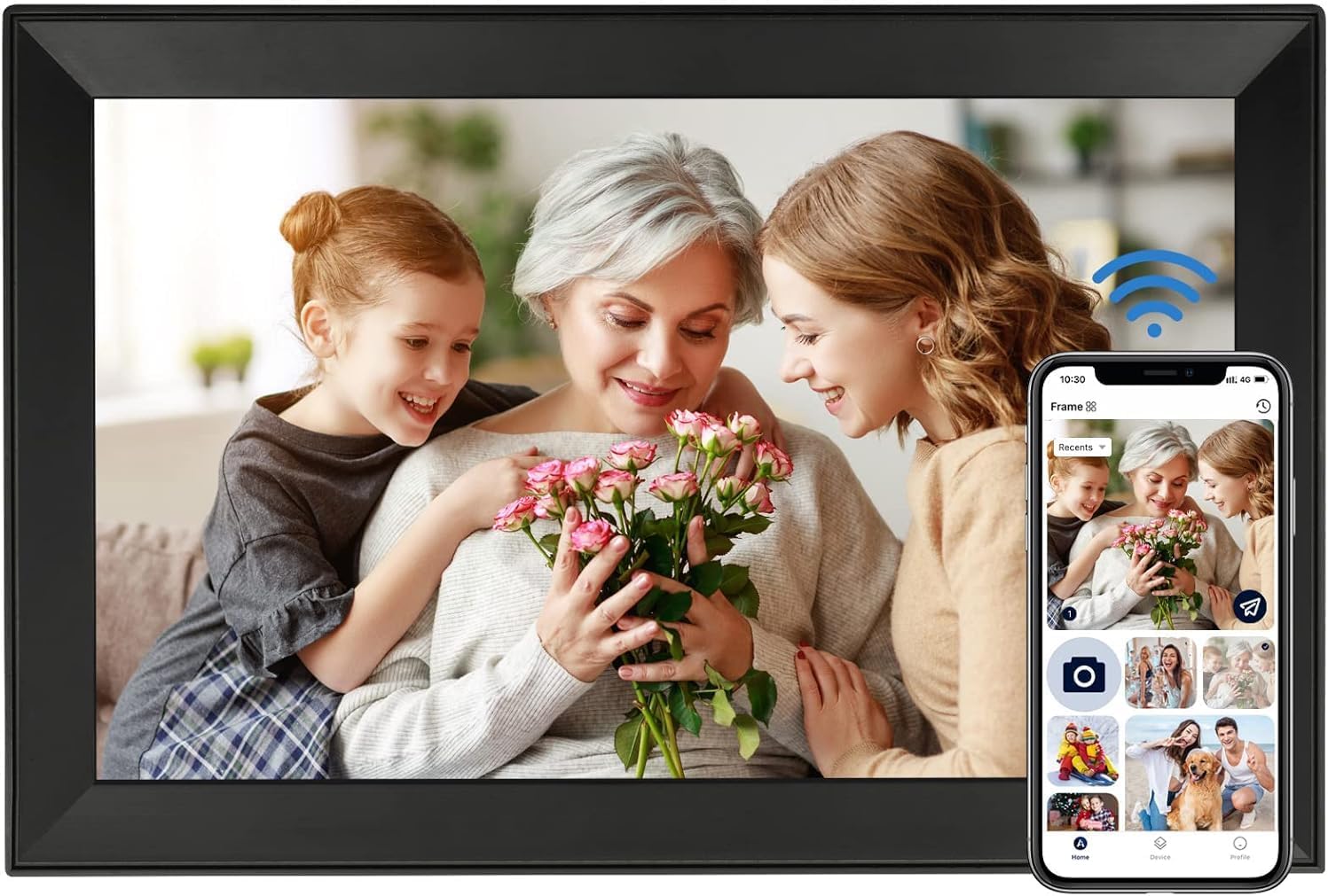 Detalle de Anna Bella 15,6-Zoll WLAN-Digitaler Bilderrahmen mit 1920×1080, 32 GB & App-Sharing