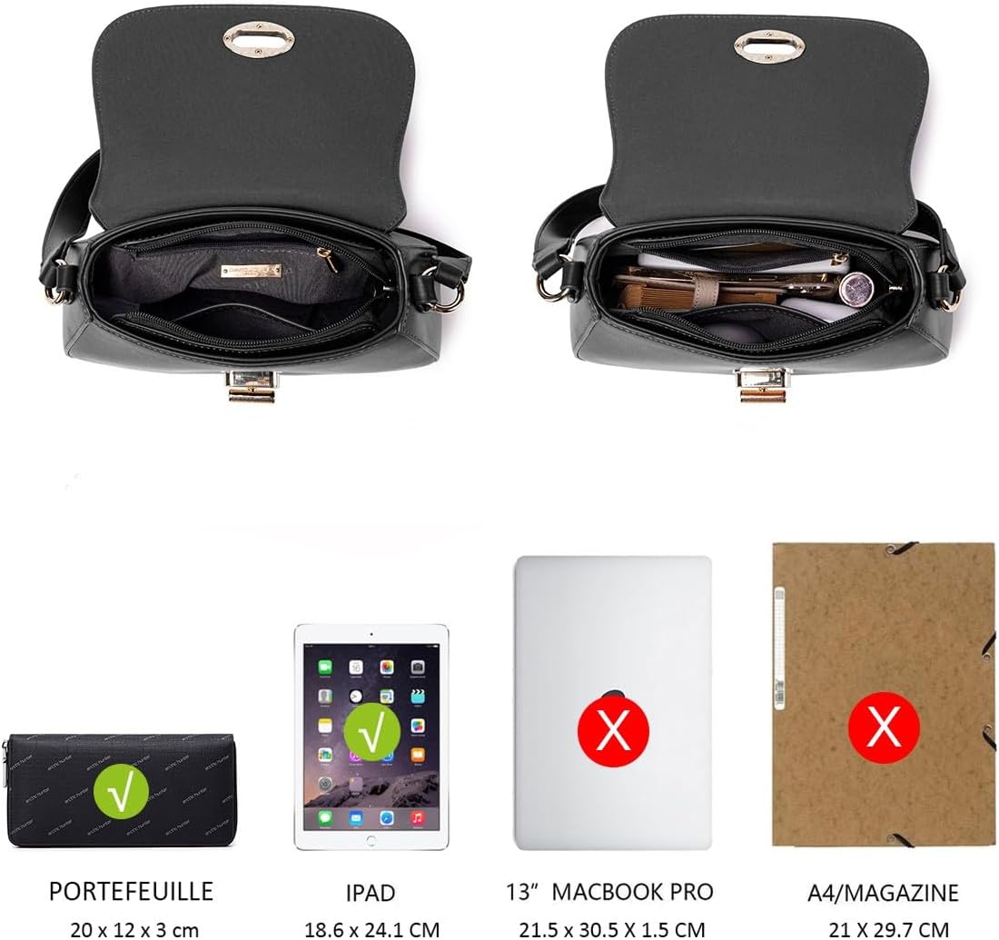 Thumbnail 5 de David Jones sac bandoulière femme noir en simili cuir PU avec rabat à tourniquet