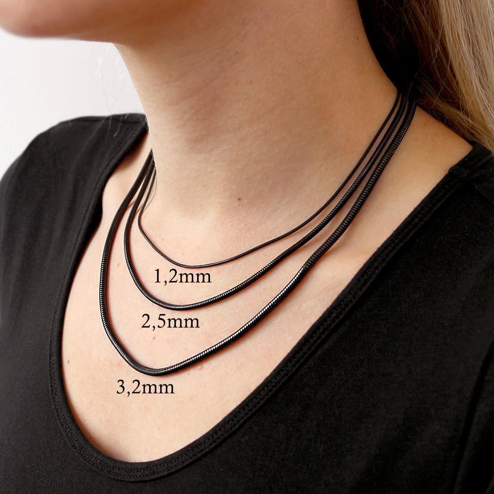 Detalle de Max Palmer® Schlangenkette Edelstahl – zeitloses Unisex-Schmuckstück in 7 Längen und 4 Farben