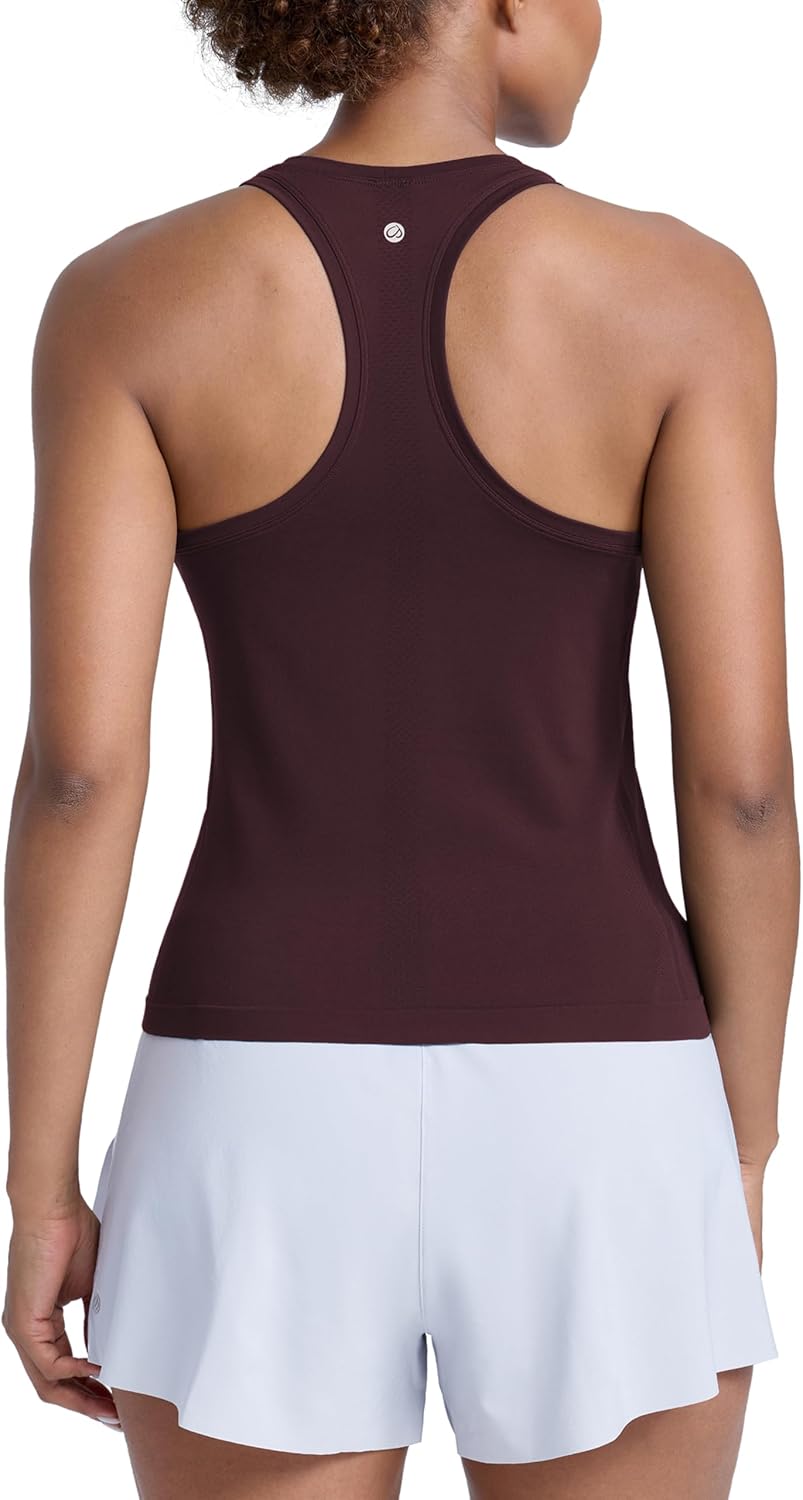 Detalle de CRZ YOGA canotte da donna senza cuciture con scollo alto per allenamento