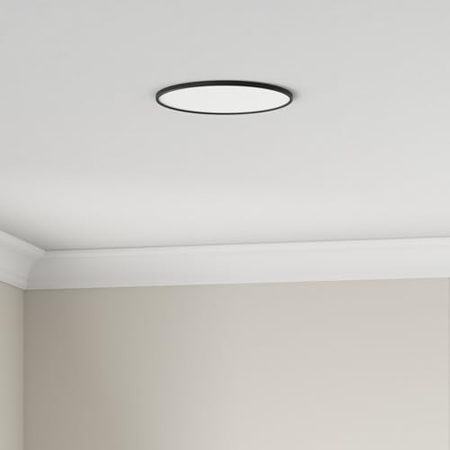 Detalle de Philips SuperSlim: plafón LED exterior 15W, negro, blanco cálido 2700 K