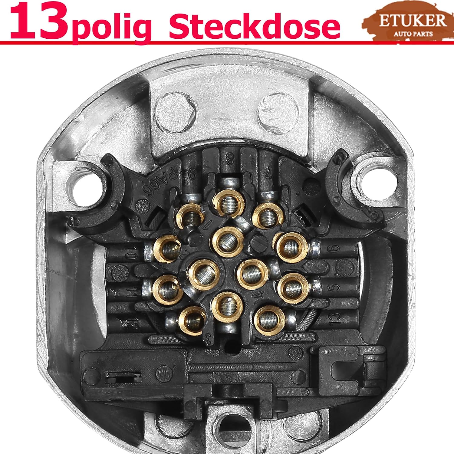 Detalle 2 de ETUKER 13 Pin Trailer Socket 12V