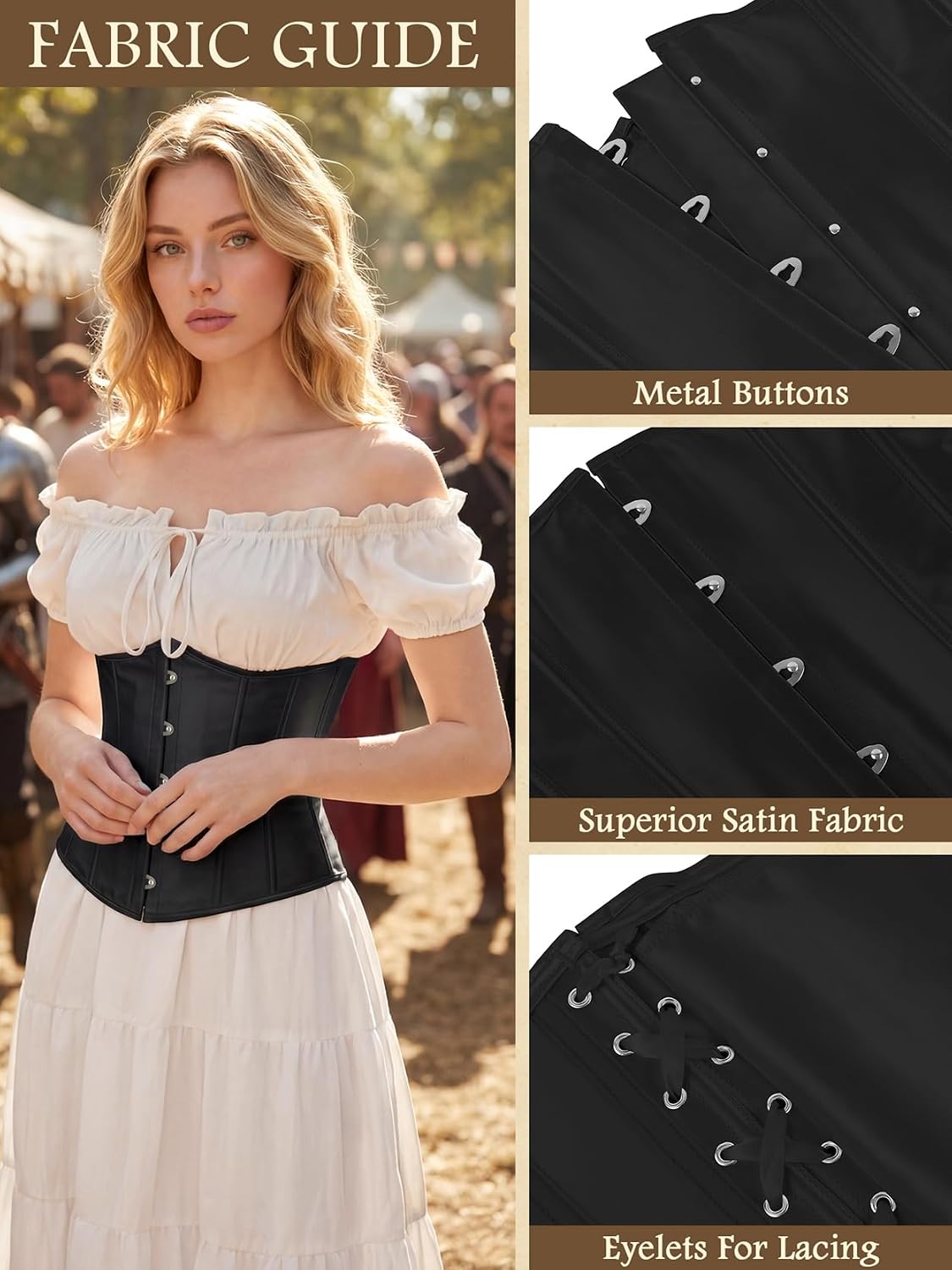 Detalle 2 de Kranchungel Underbust Corset Top with Plastic Boning