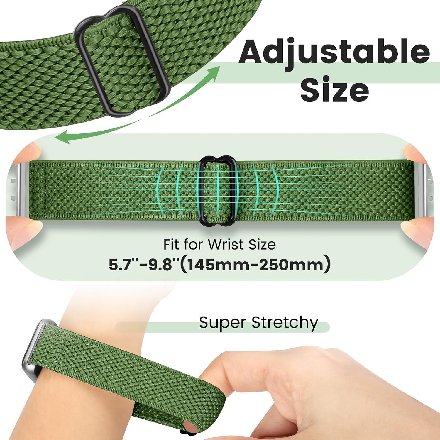 Detalle de Bcuckood Elastic Nylon Straps for Samsung Galaxy Fit 3 (2 Pack) – Adjustable Stretchy Replacement Straps