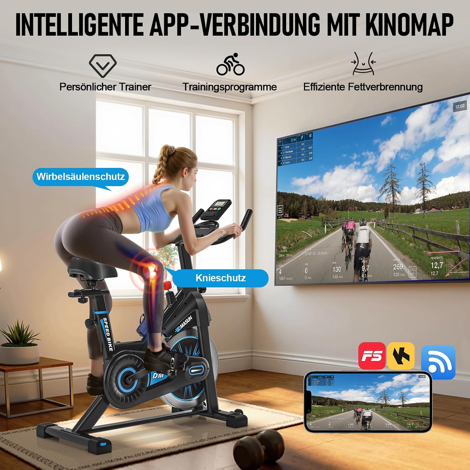 Thumbnail 1 de DMASUN Heimtrainer Fahrrad mit Magnetwiderstand