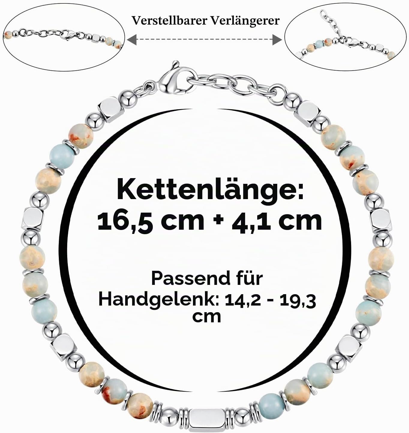 Detalle de SIUMAL Boho Armband Damen mit Natursteinen