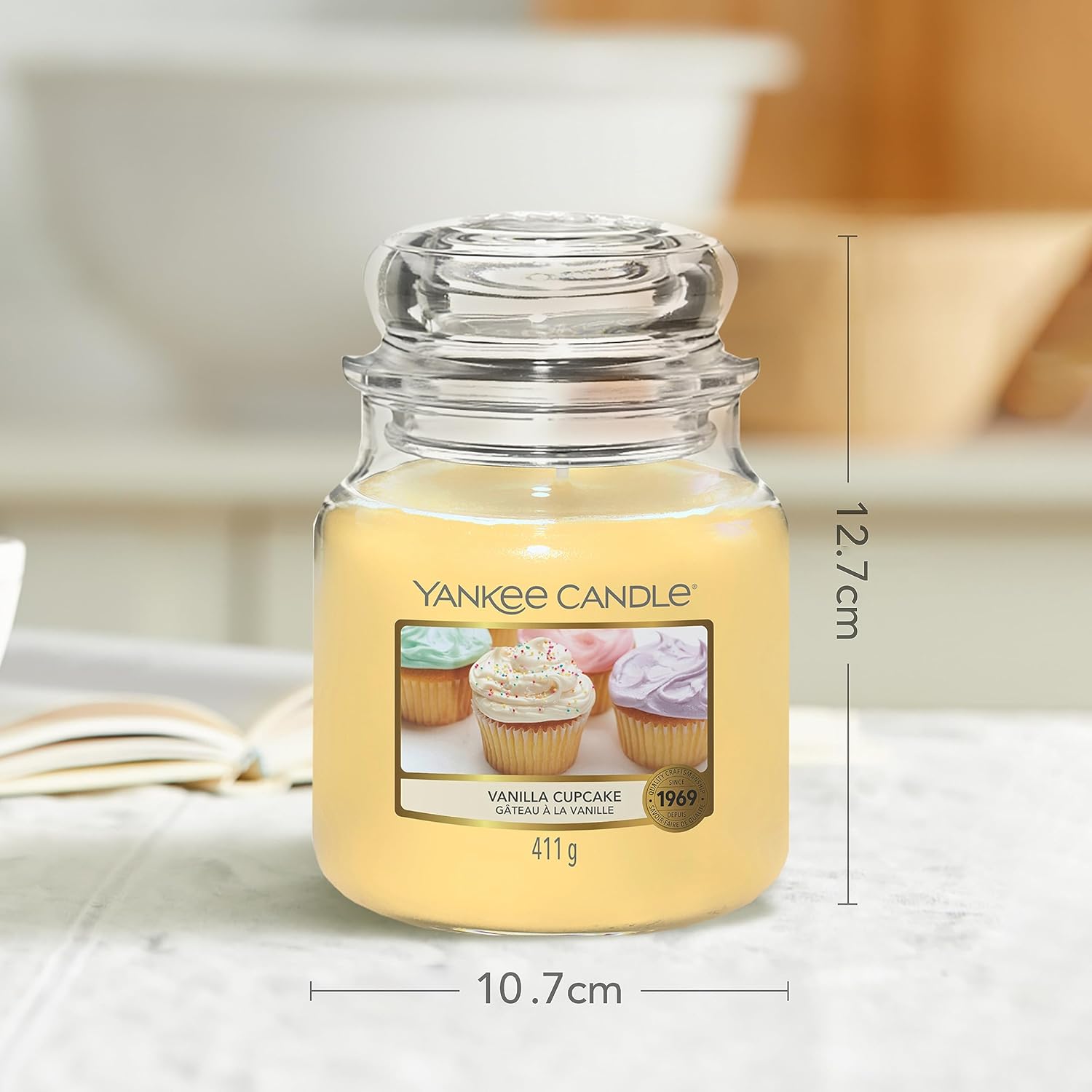 Detalle 2 de Yankee Candle Candela profumata in giara media Cupcake alla vaniglia (fino a 75 ore)