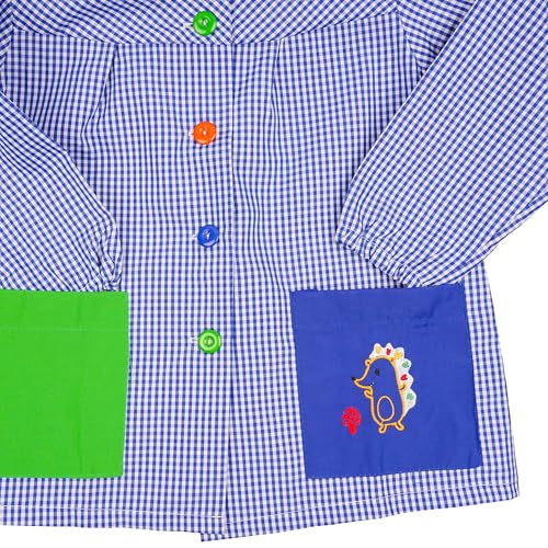 Thumbnail 2 de Bata Escolar Unisex Etrexonline – Uniforme infantil con botones, duradera y cómoda (Azul, Talla 2, 3-4 años)