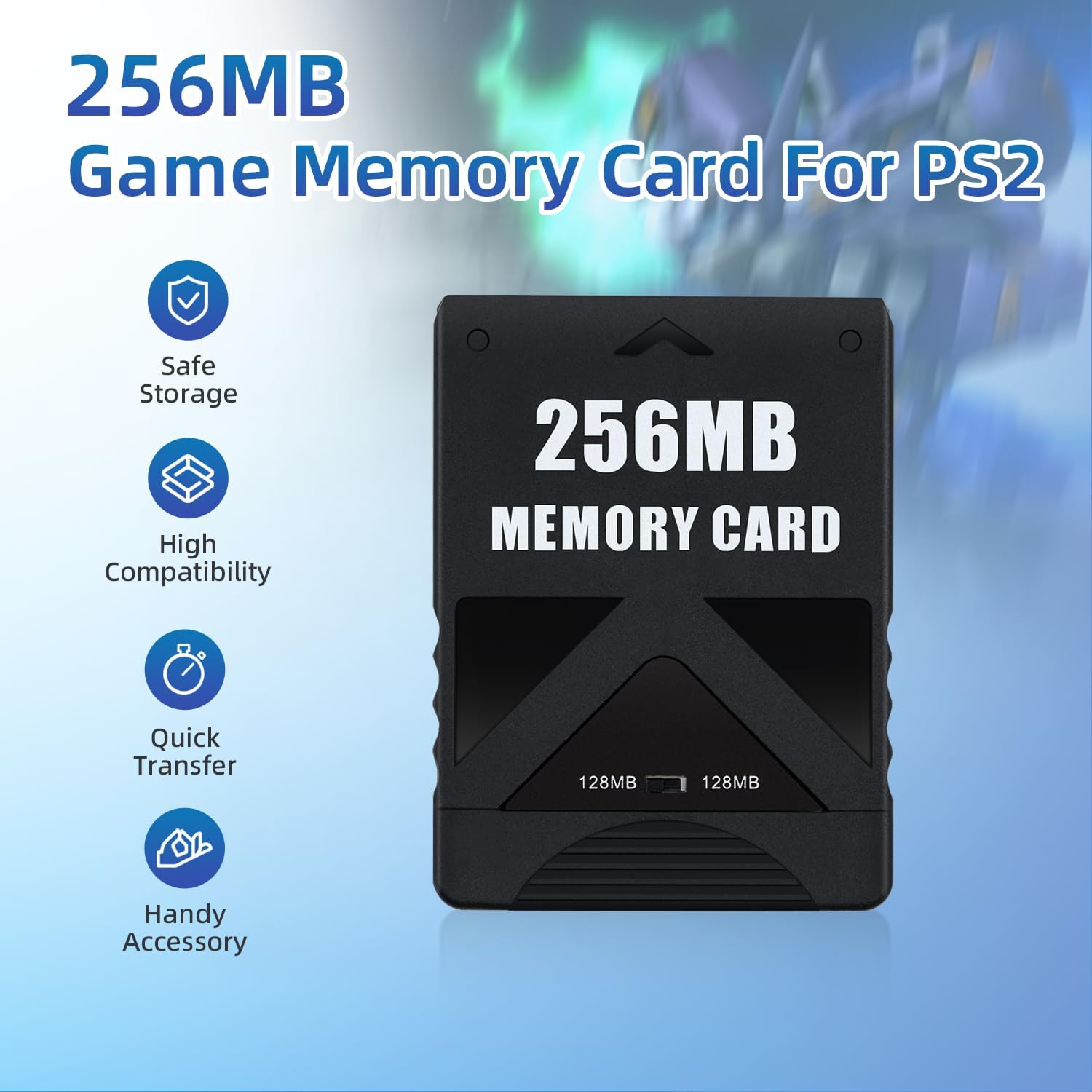 Thumbnail 1 de Tolesum Tarjeta Memoria 256MB PS2/PS2 Slim 🎮 Almacenamiento Rápido