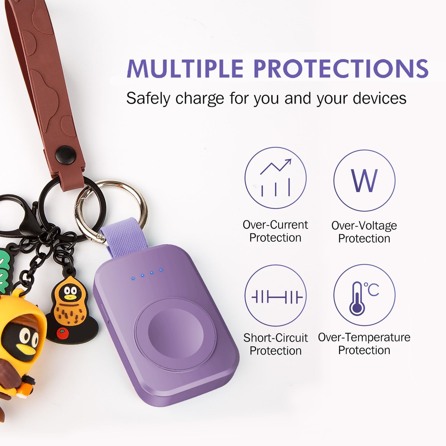 Thumbnail 5 de i.VALUX Portable Wireless Charger Power Bank for Apple Watch (1000mAh) Magnetic Keychain