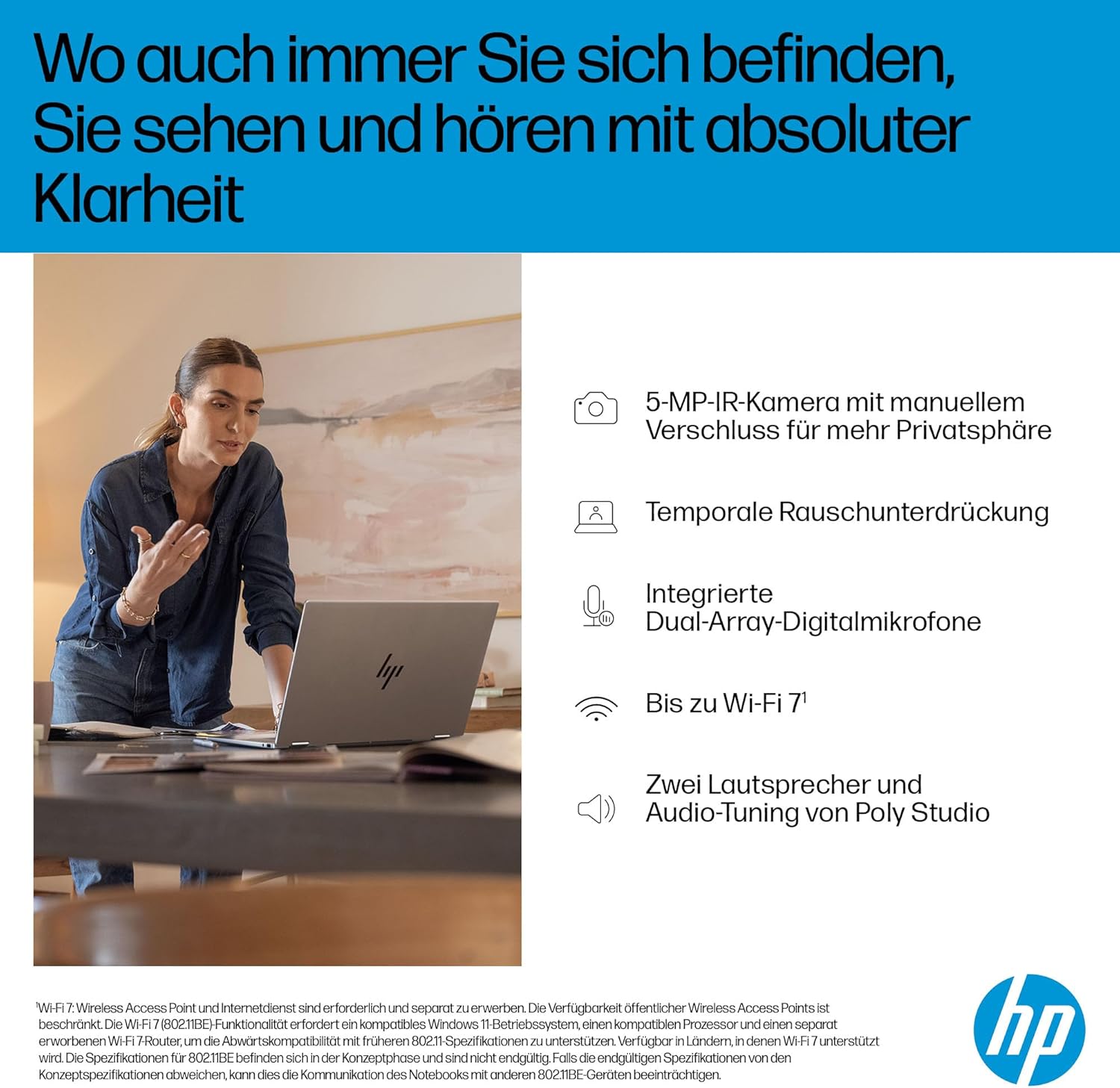 Thumbnail 5 de HP OmniBook X Flip NG AI mit Intel Core Ultra 7 – 16" 3K 2-in-1 Touch, 32 GB RAM, 1 TB SSD, Windows 11 (silber)