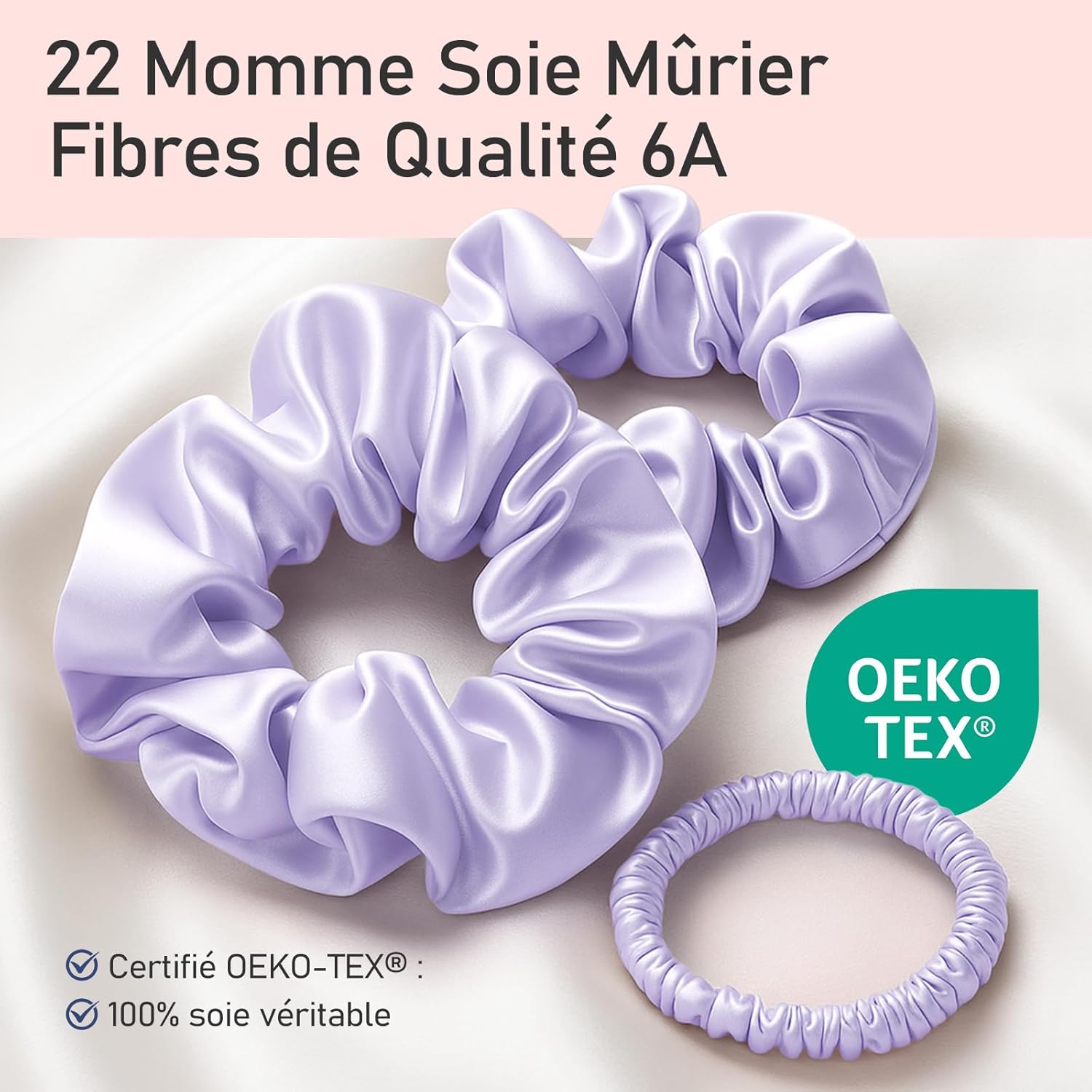 Detalle 2 de Litbear Lot de 3 chouchous en soie 22 momme đ