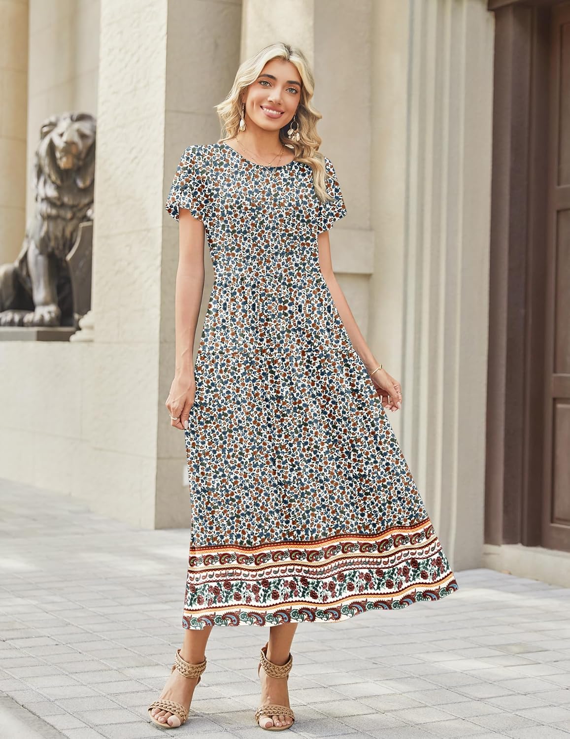 Thumbnail 1 de Zeagoo Summer Dresses for Women 2026 Maxi Bohemian Floral Dress