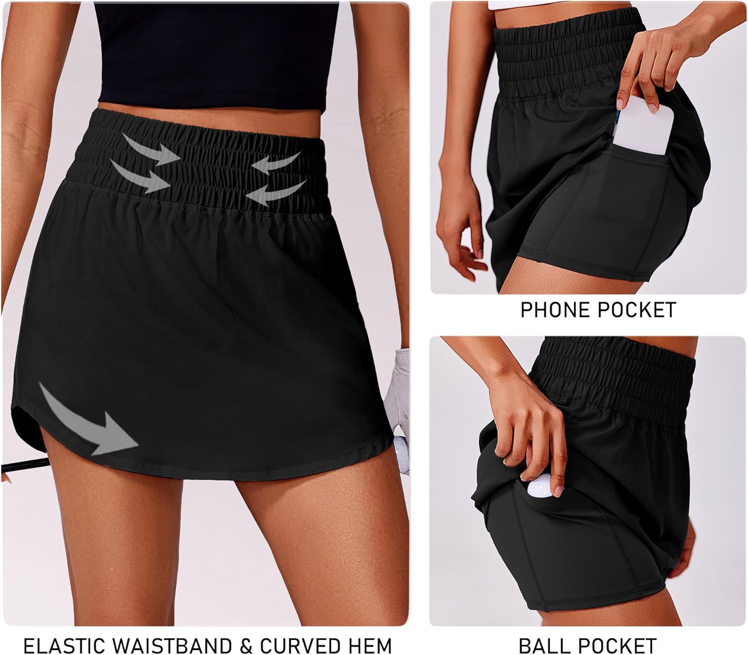Thumbnail 3 de PINSPARK Golf skort for women 2 pockets