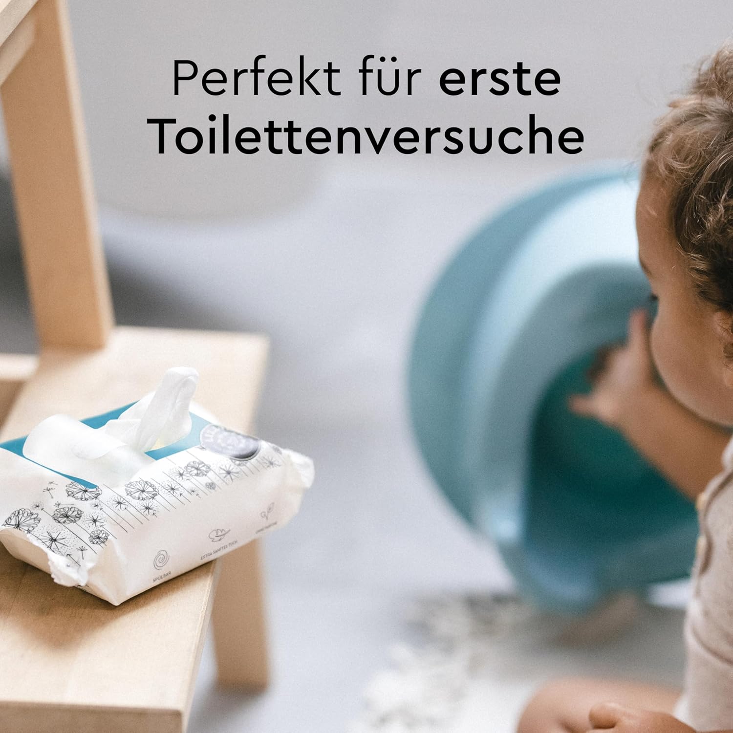 Detalle de LILLYDOO Feuchte Toilettentücher – 720 Stück (12 x 60), plastikfrei, spülbar, parfümfrei & vegan
