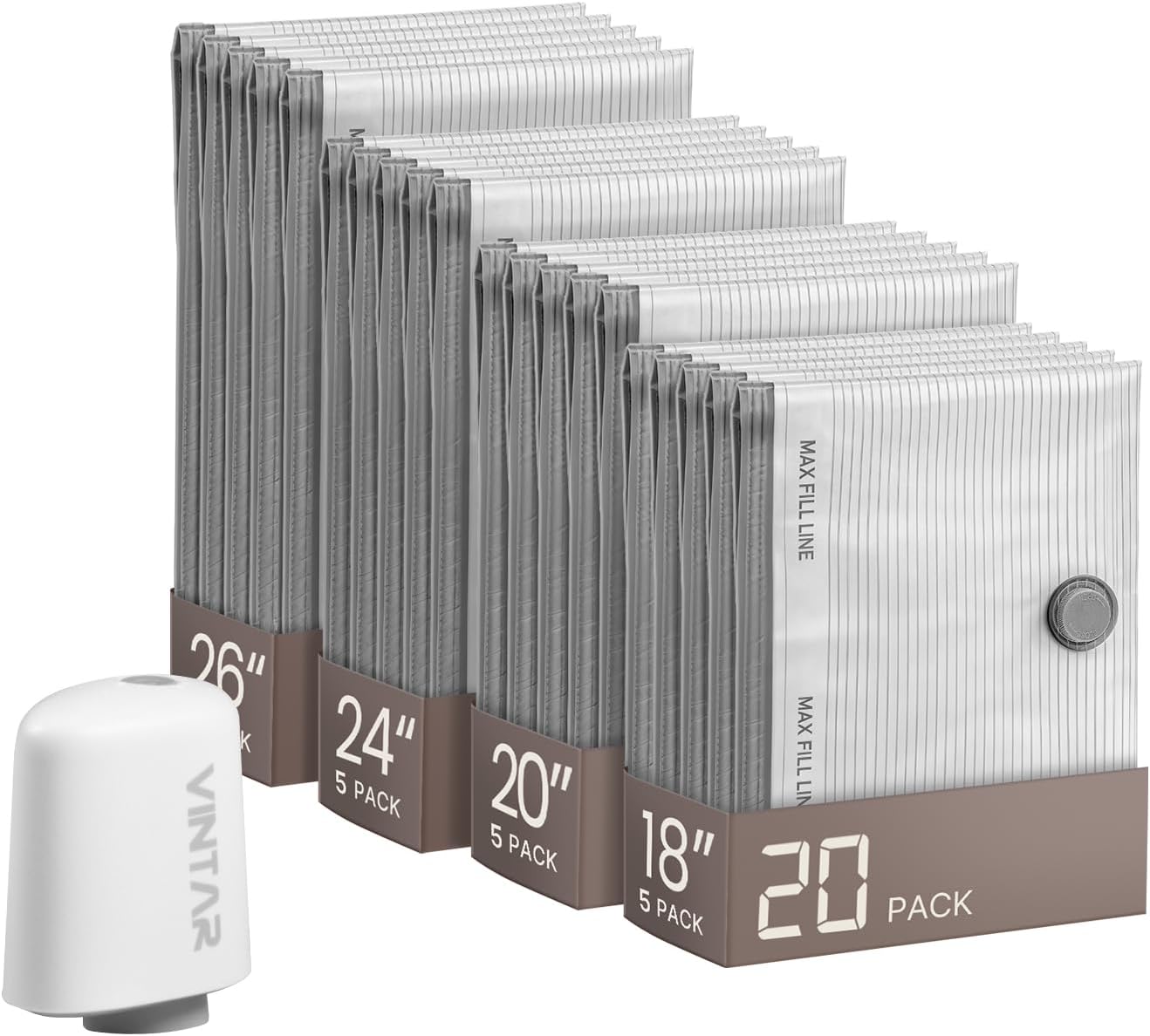 Detalle de VINTAR Vacuum Storage Bags, 20-Pack