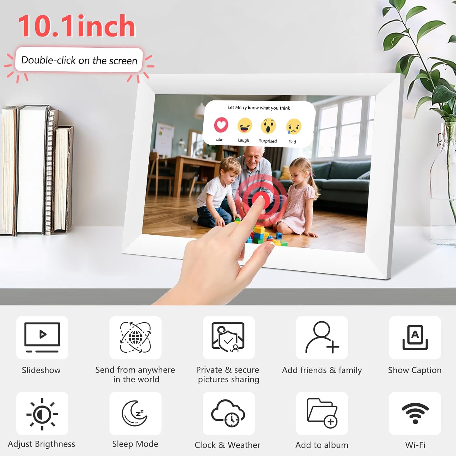 Detalle de Hesmor 64GB Frameo 10.1-Inch WiFi Digital Photo Frame