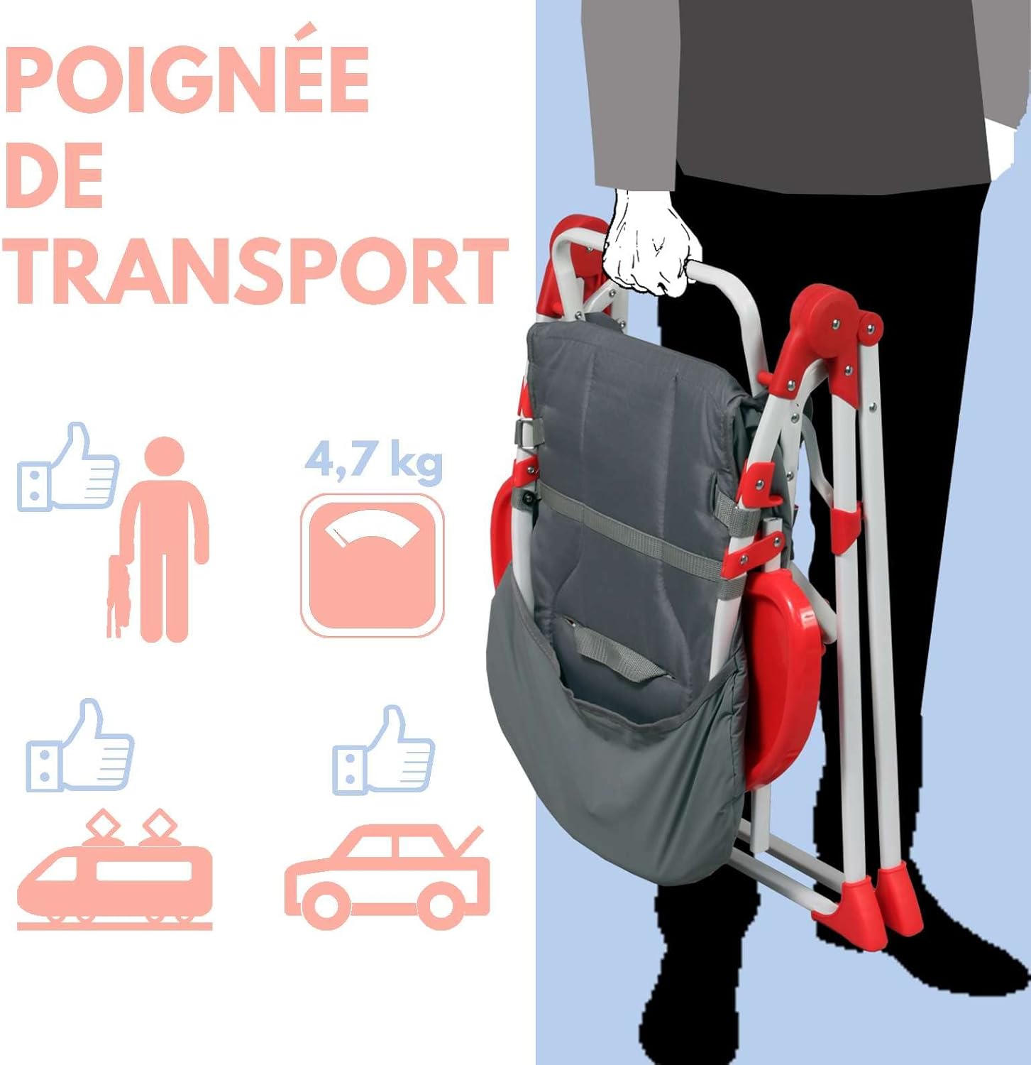 Detalle de Bambisol Chaise Haute Bébé Pliable Fixe – Ultra Compacte, légère et pratique