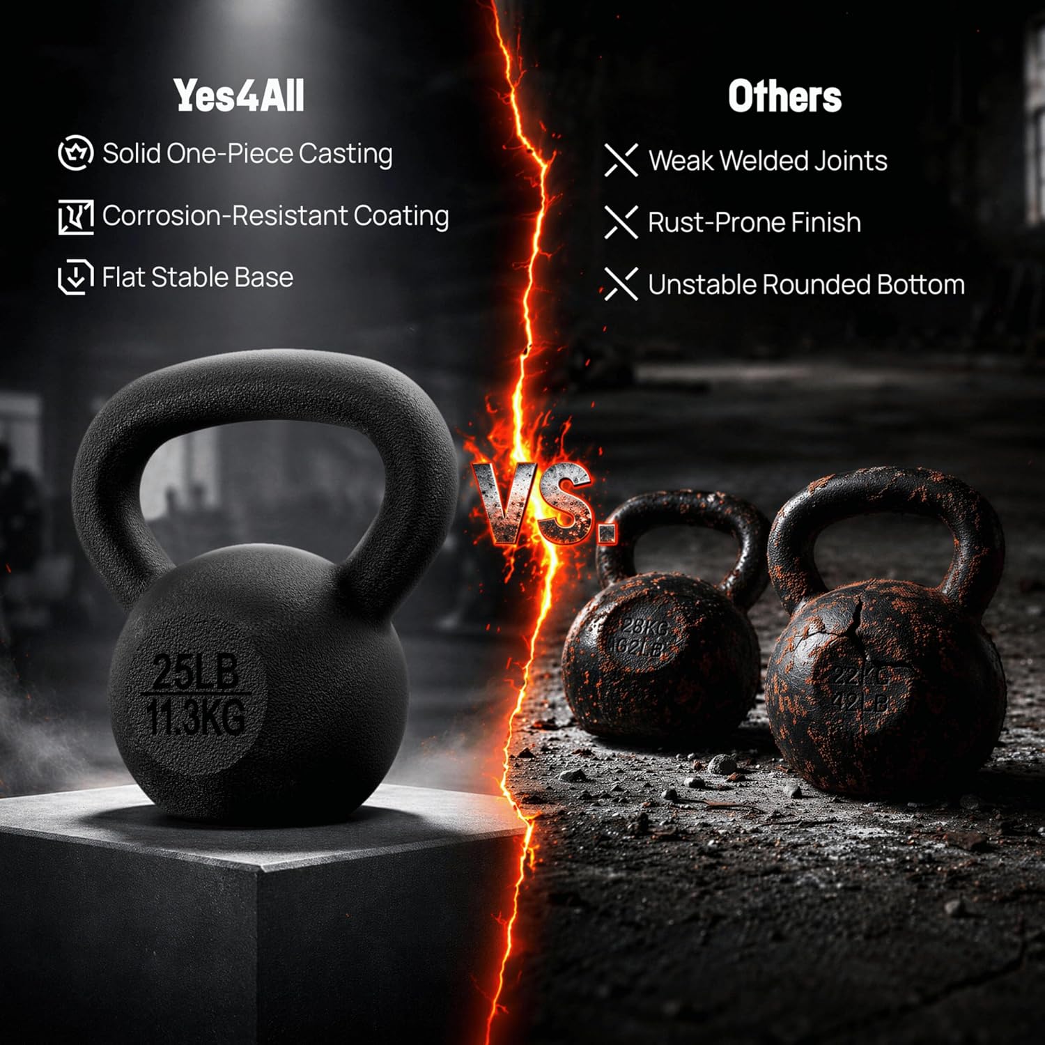 Detalle 2 de Yes4All Cast Iron Kettlebell