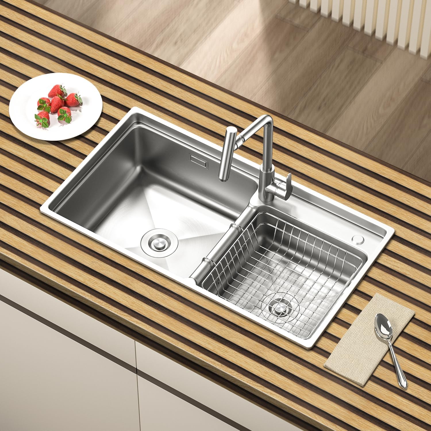 Detalle de Arthome WALL DECOR SWP638-A zelfklevend houtlookbehang, afneembaar vinyl
