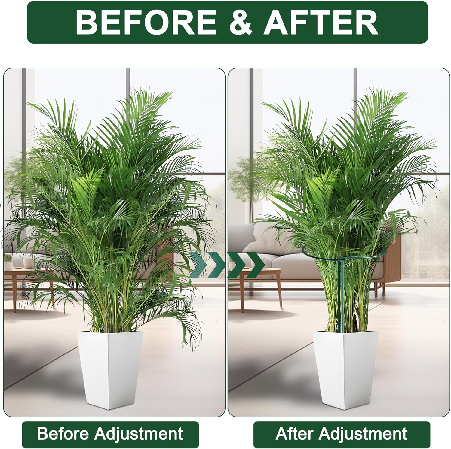 Detalle 2 de 10pcs 25x60cm Plant Supports: Thicker 4mm Garden Stakes for Tall Perennials (Green, Weatherproof)