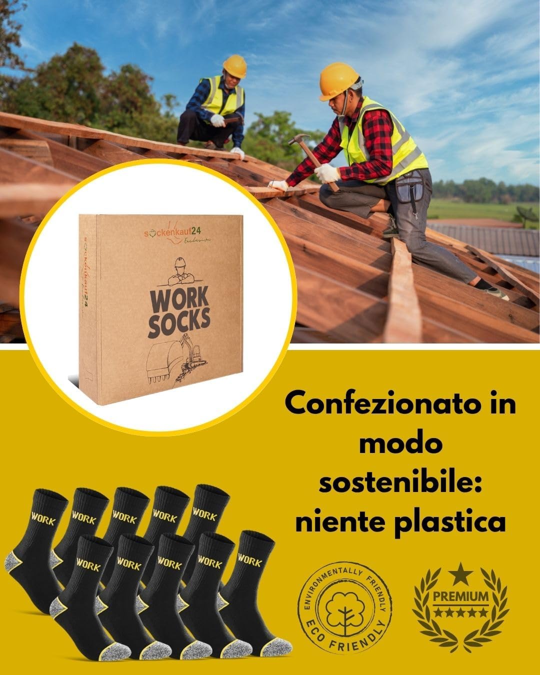 Thumbnail 6 de Calze da lavoro uomo rinforzate WORK Socks: comfort e durata per cantiere e outdoor