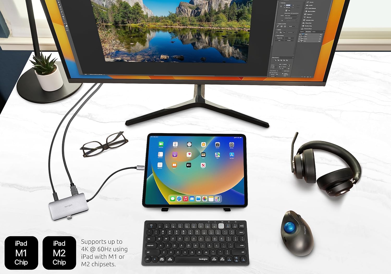 Detalle 2 de Kensington UH1400P: Dock universale USB-C 8‑in‑1 driverless, 85 W, 4K60, SD/SDXC 3.0, USB‑A e USB‑C