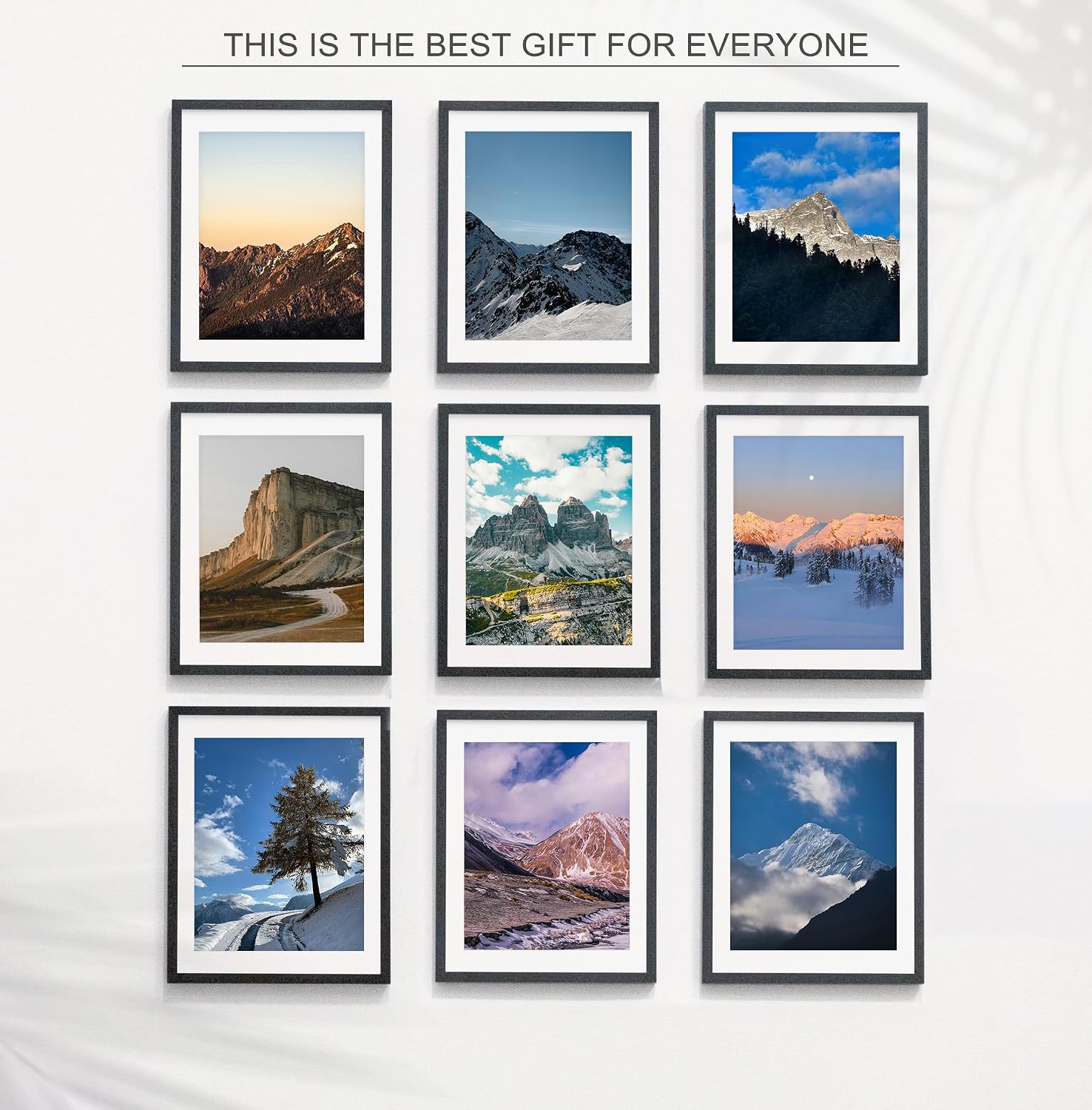 Thumbnail 1 de Wiscet 11x14 Picture Frame Set of 9 with 8x10 Mat – Black