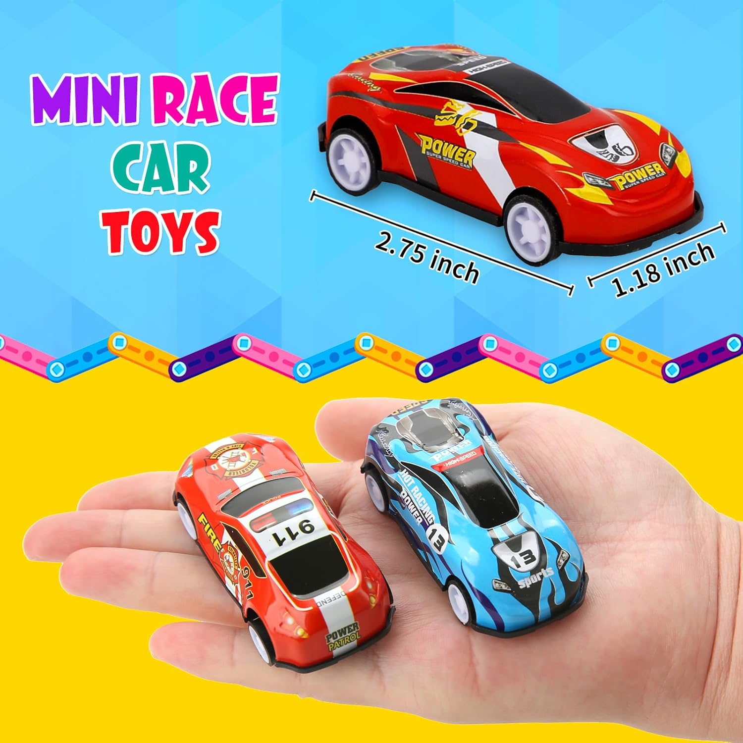 Detalle de Siwarm 28-Piece Pull Back Cars Toy Set (Mini Race Cars for Kids, Party Favors & Classroom Prizes)