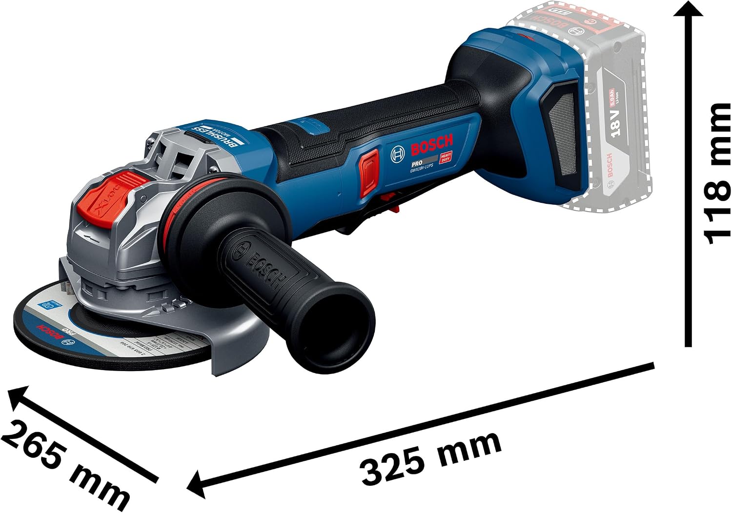 Detalle de Bosch PRO 18V System Smerigliatrice angolare a batteria GWX18V-11PS (incl. L-BOXX)